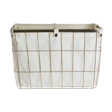Harga Large Gold Finish Wire Storage Basket with Lining