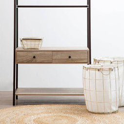 Harga Set Of Two Round Gold Wire Laundry Baskets