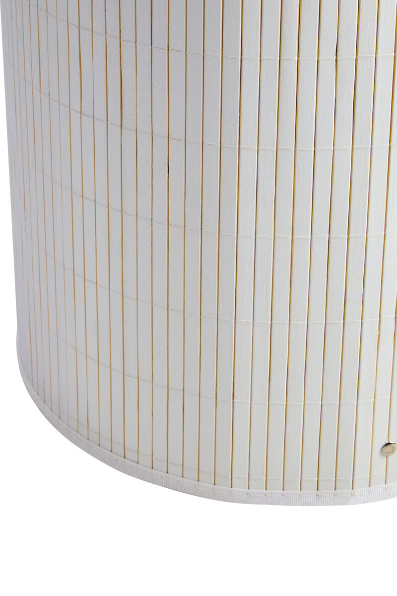 Round White Bamboo Laundry Hamper | Kankyo