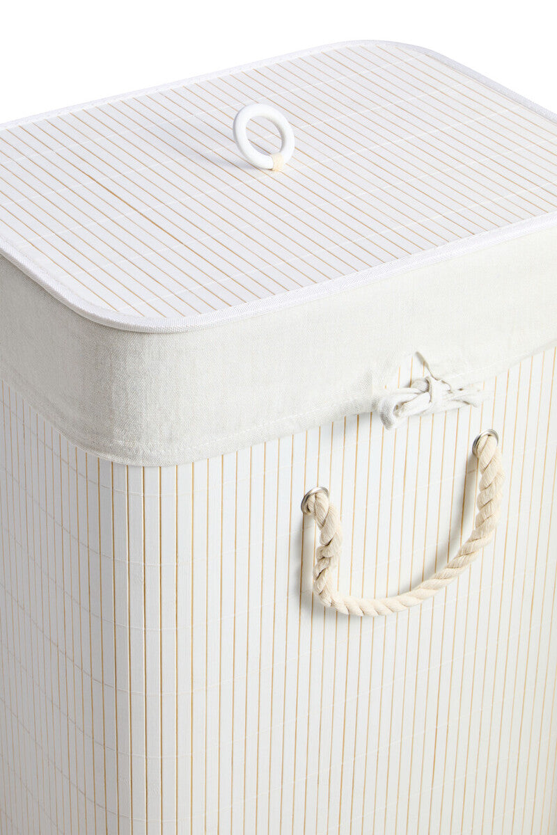 Kankyo White Bamboo Laundry Hamper