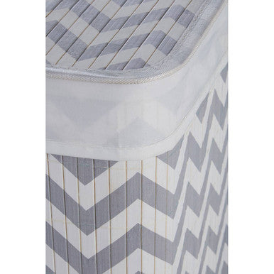 White and Grey Chevron Laundry Hamper | Kankyo