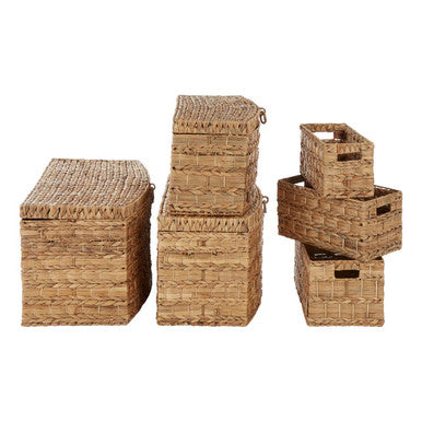 Lidi Set Of Six Water Hyacinth Storage Baskets.