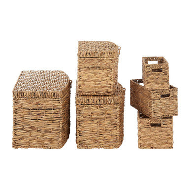 Lidi Set Of 6 Water Hyacinth Storage Baskets