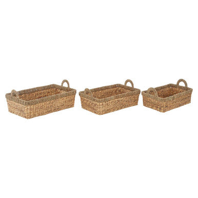 Lidi Set Of 3 Double Seagrass Rim Storage Baskets
