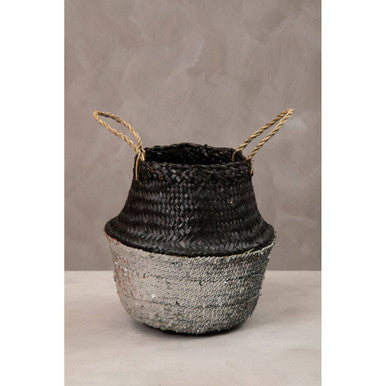 Solas Black and Silver Small | Seagrass Basket