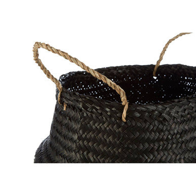 Solas Black and Silver Small Seagrass Basket