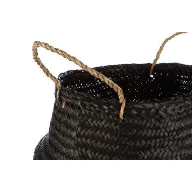 Salos Black and Silver Medium | Seagrass Basket
