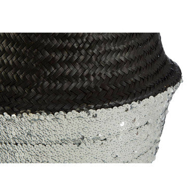 Salos Black and Silver Medium | Seagrass Basket
