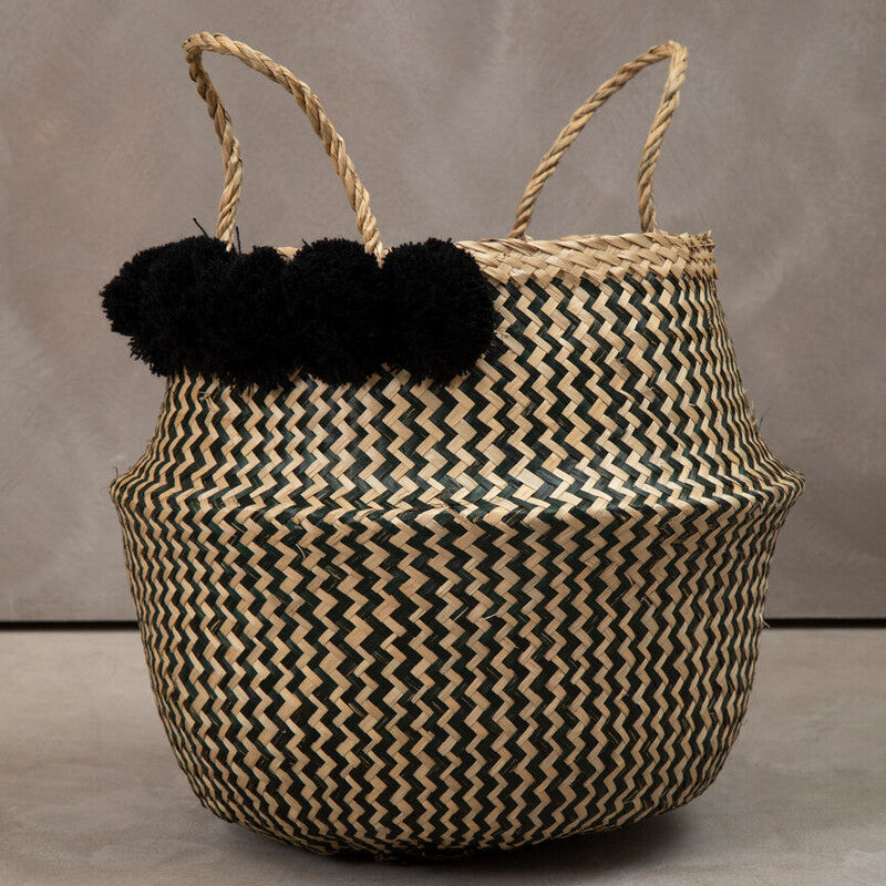Pom Pom Seagrass Basket | Lidi