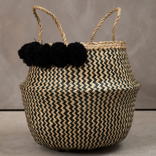 Pom Pom Seagrass Basket | Lidi