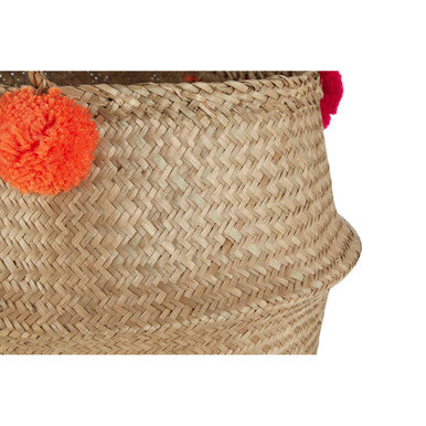 Solas Small Seagrass Pom Pom Basket