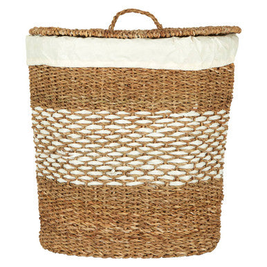 Lidi Oval Multi Seagrass Basket with Lid and Lining