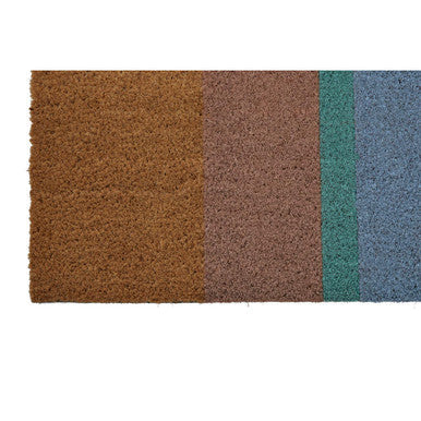 Japandi Light Coir Doormat With Stripes