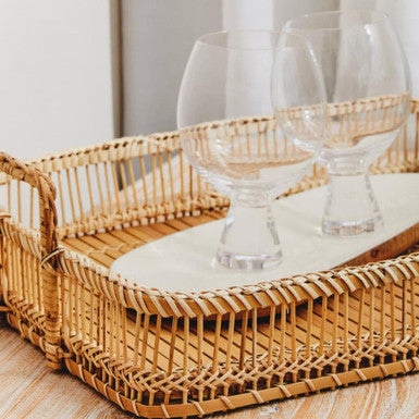 Rustic Rattan/Bamboo Natural Rectangular