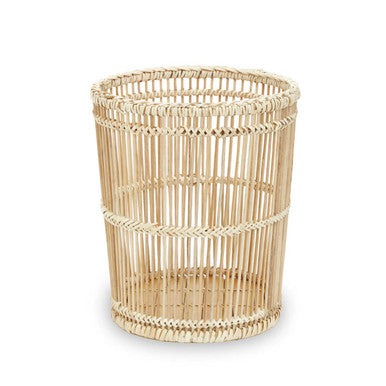 Rustc Natural Rattan And Bamboo Waste Bin