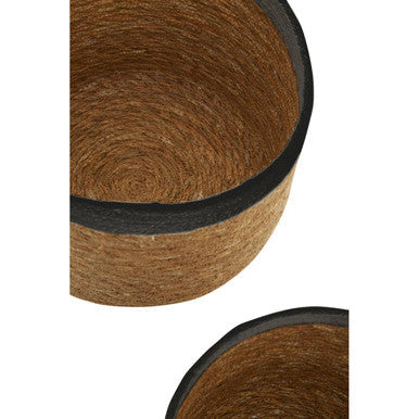 Lidi Set Of Three Natural And Black Baskets