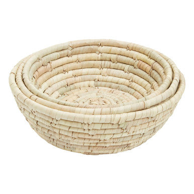 Set Of Three  Woven Palm Leaf Baskets | Lidi