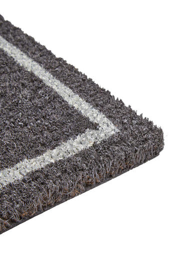 Filta Hello Grey And White Rectangular Coir Doormat