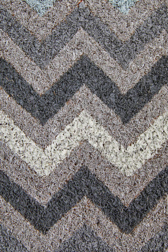 Filta Grey And White Chevron Coir Doormat
