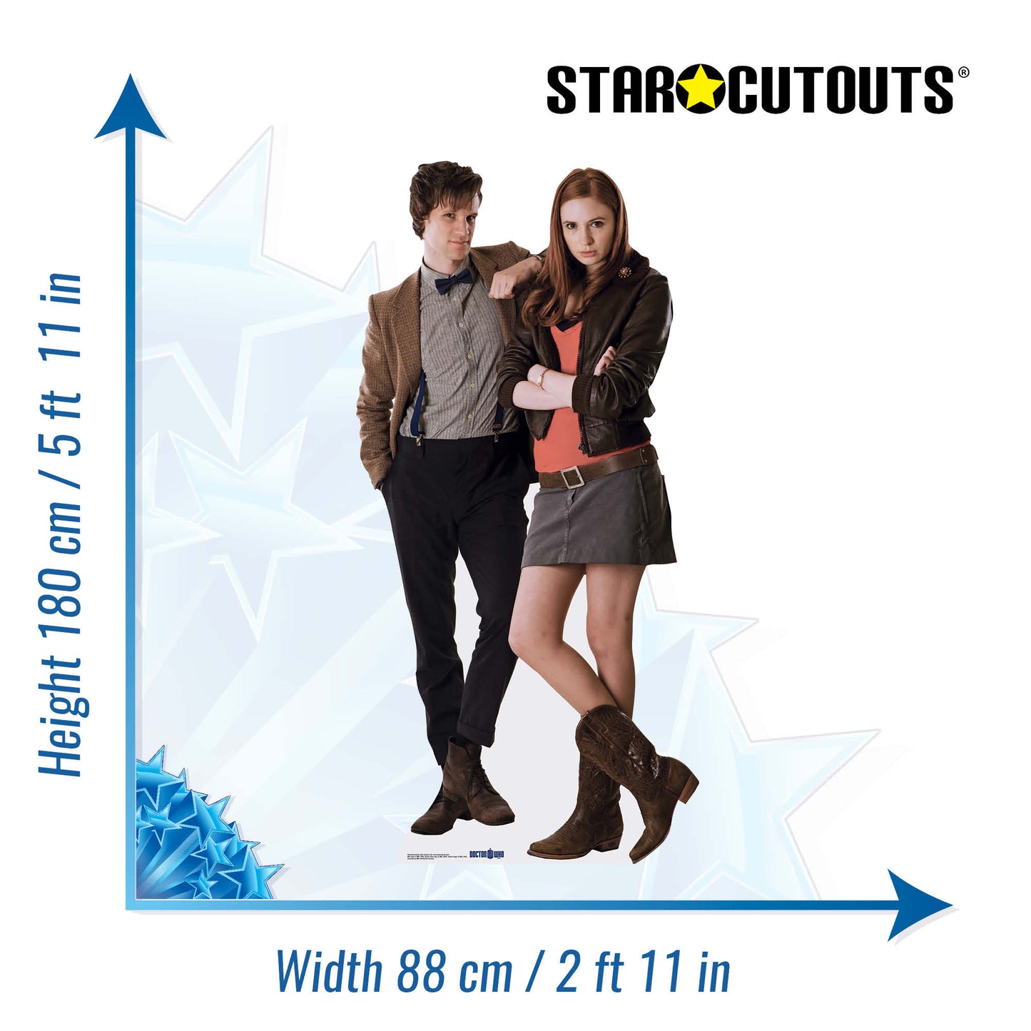 SC193 The Doctor and Companion Matt Smith Amy Pond Cardboard Cut Out Height 180cm