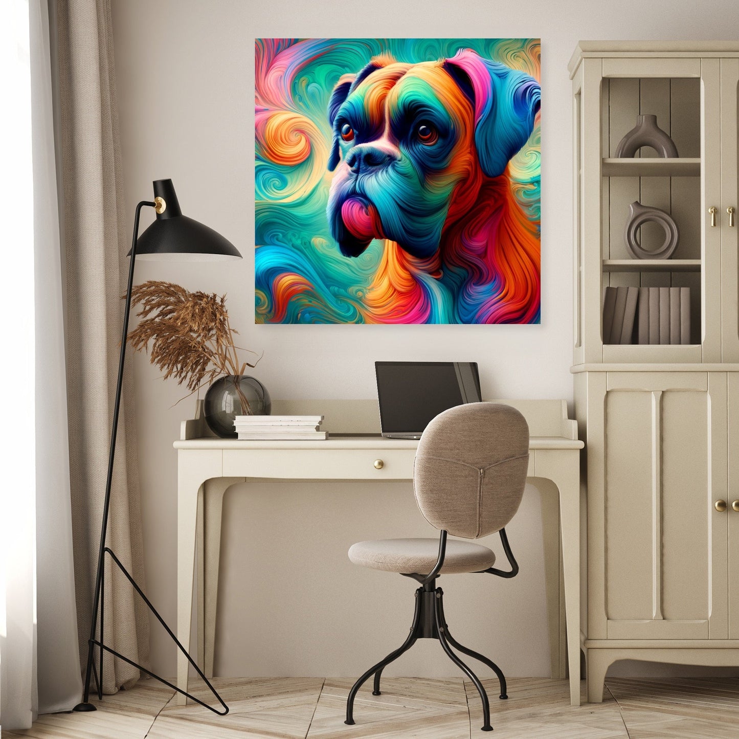Whimsical Boxer Dreamlike Vision Canvas