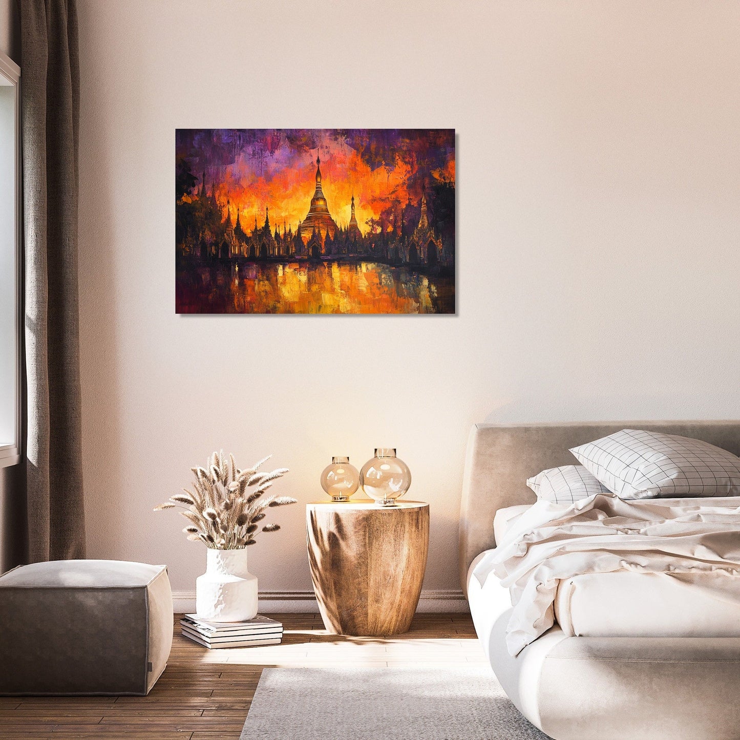 Shwedagon Sunset Reflection Canvas