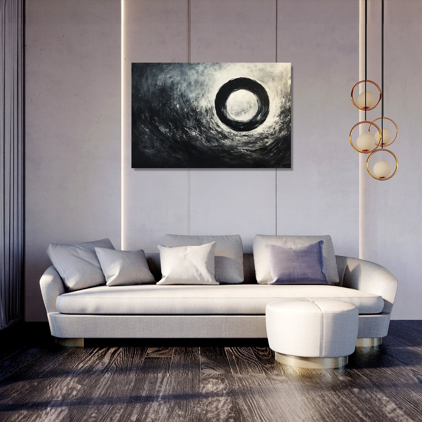 Monochrome Circle Canvas
