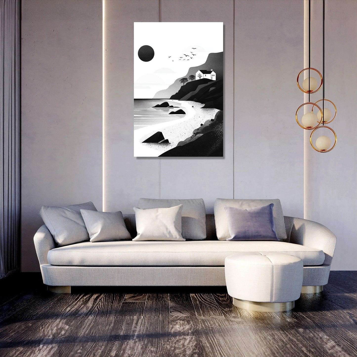 Geometric Beachscape Canvas