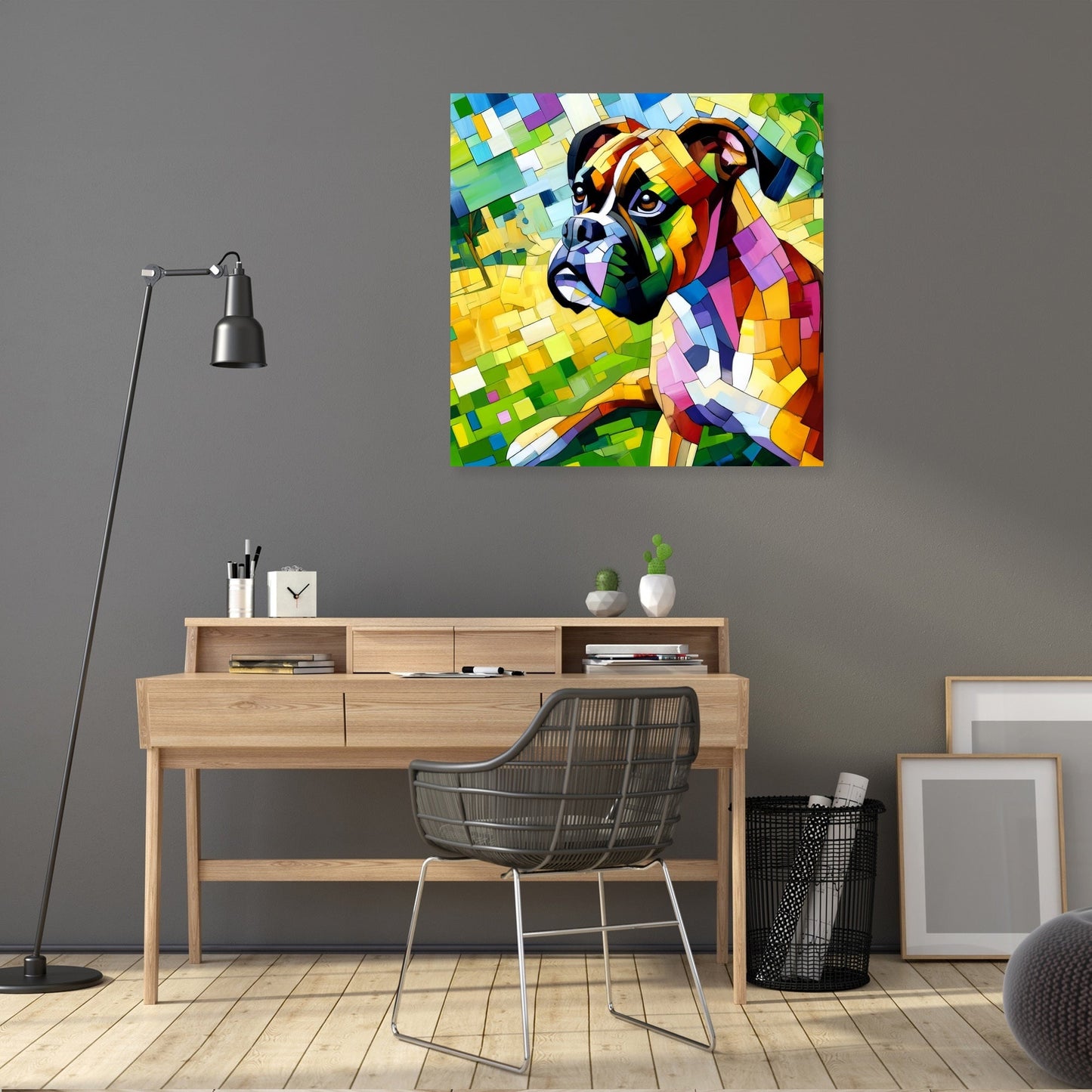 Boxer's Day Out Vibrant Energy Canvas