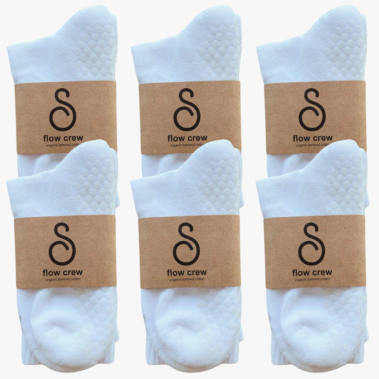 grip socks (crew / mid-calf) - organic combed cotton