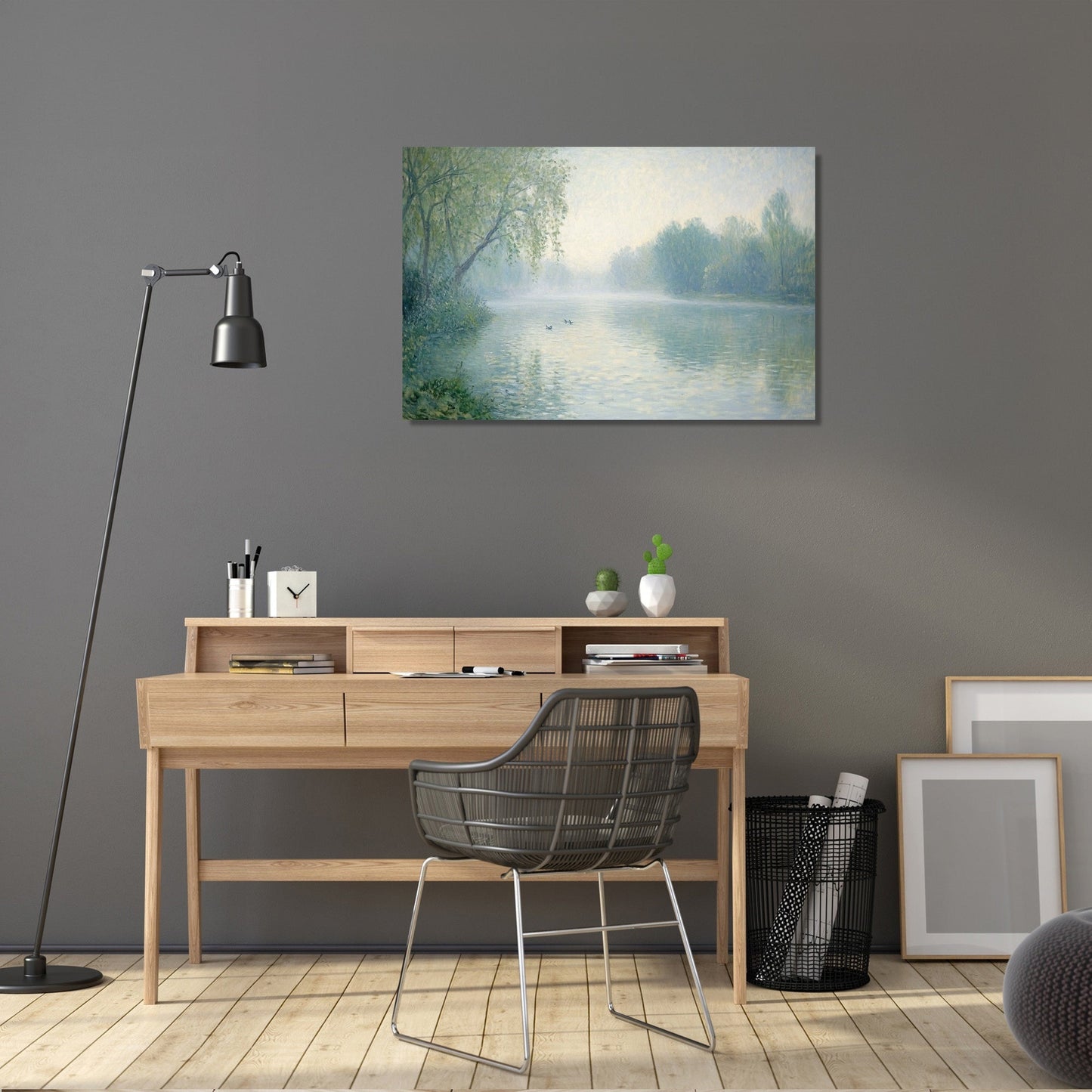 Morning Mist River Canvas