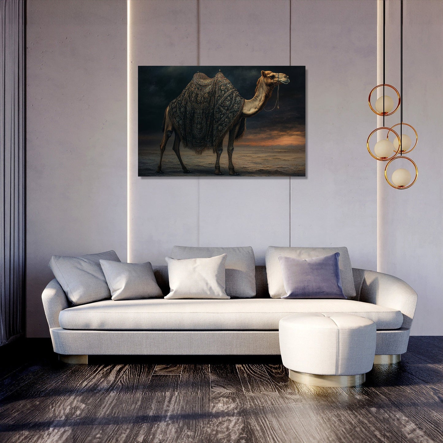 Embroidered Camel Canvas