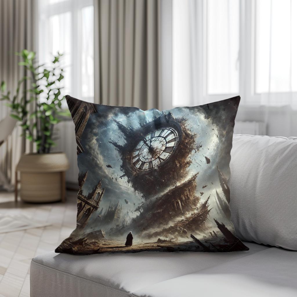 Fractured Time Cotton Cushion