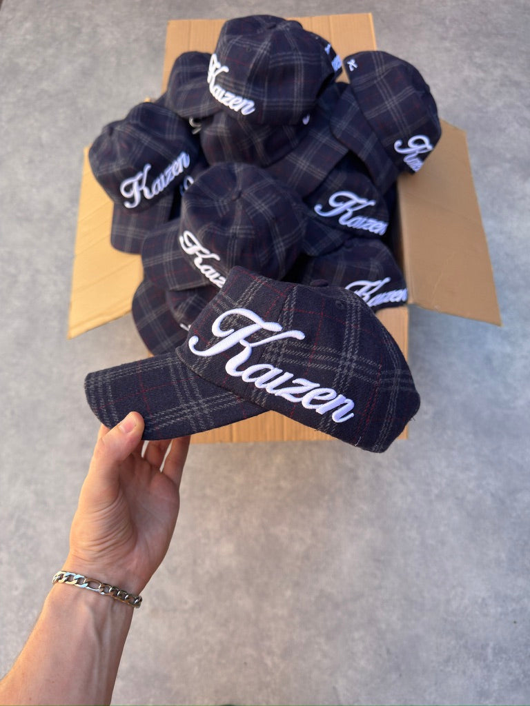 PLAID SIDE SCRIPT HAT