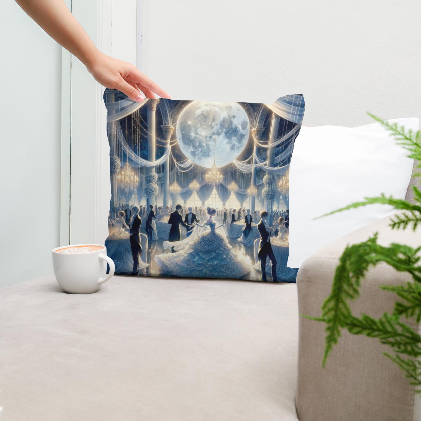 Moonlit Elegance Soiree Cotton Cushion