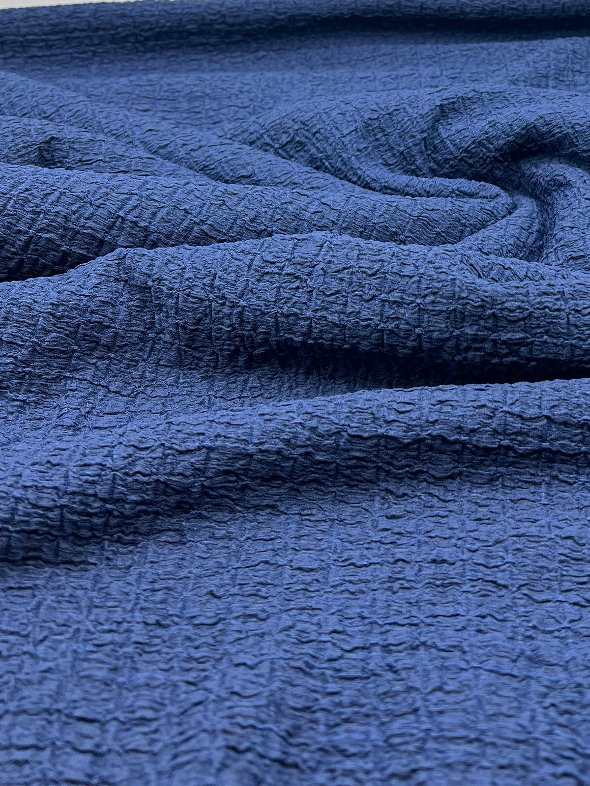 Navy Nacho Soft Textured Stretch Fabric