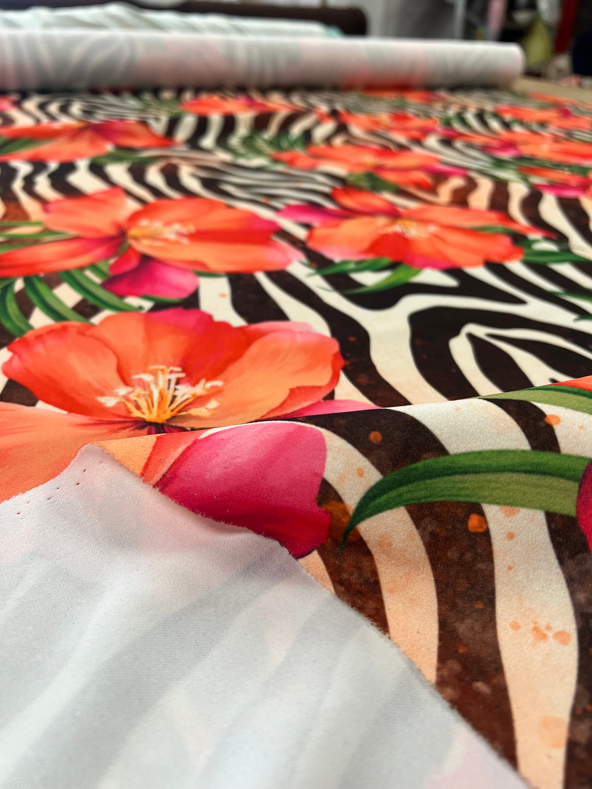 Floral Animal Printed Scuba Crepe Jersey Fabric 2 Way Stretch