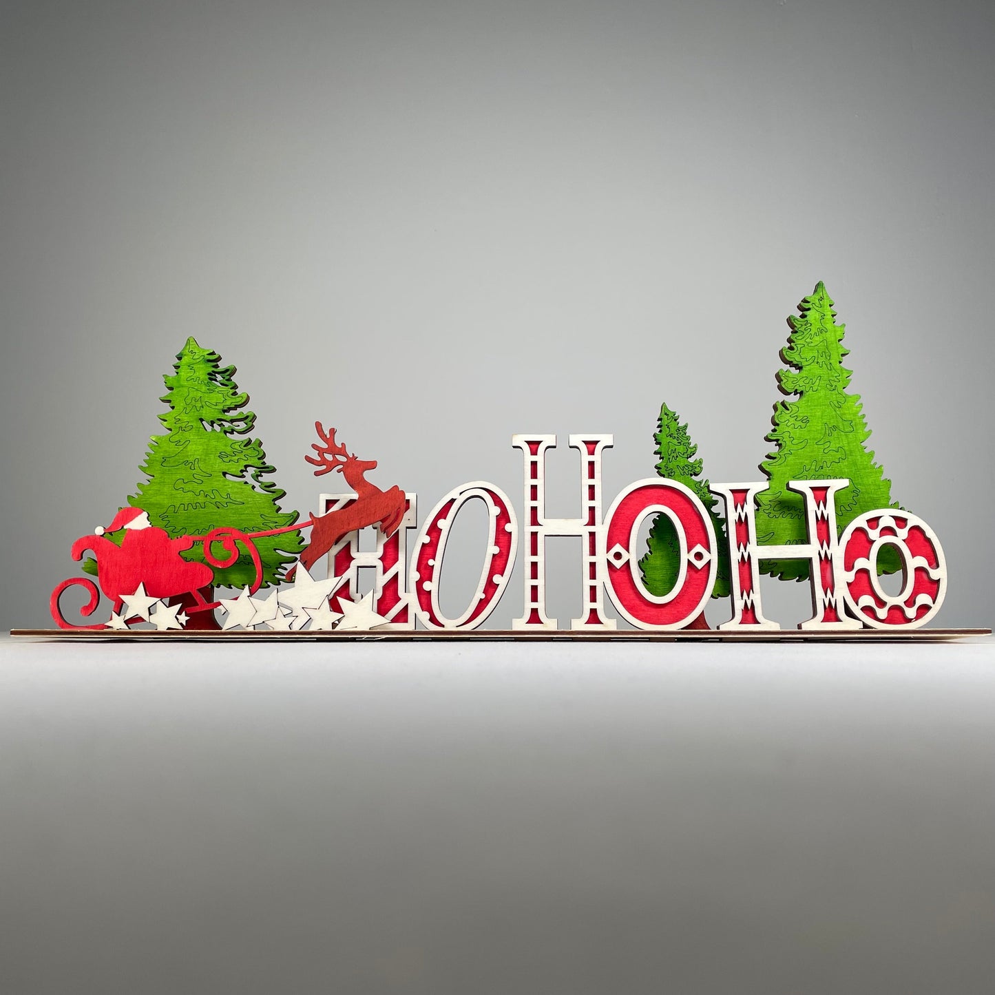 Ho Ho Ho Sign - Handmade Ornament by Curious Rabbit ®