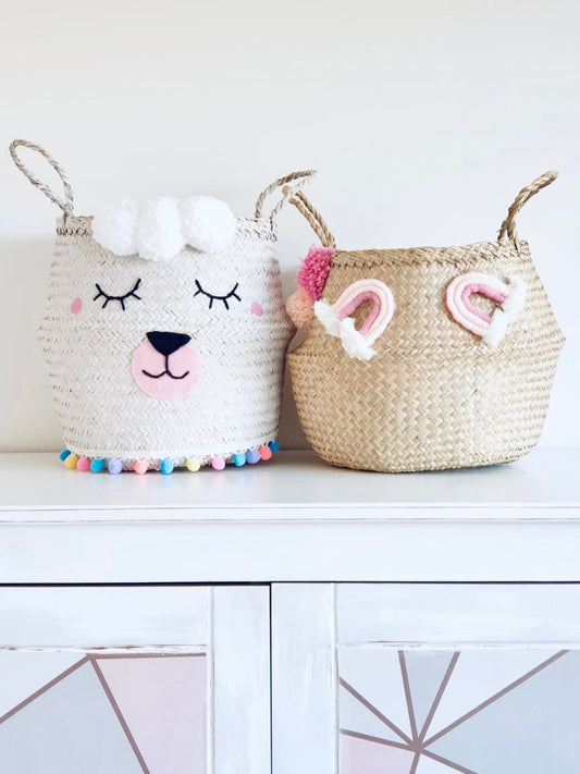 Lucy Llama pom pom Basket - Large