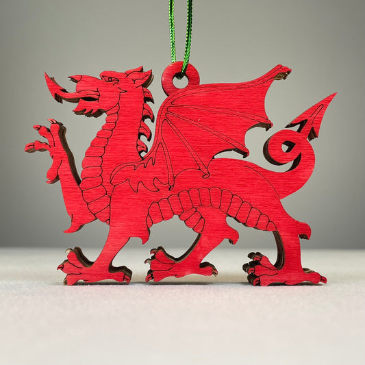 Welsh Dragon Bauble - Handmade Ornament by Curious Rabbit ®