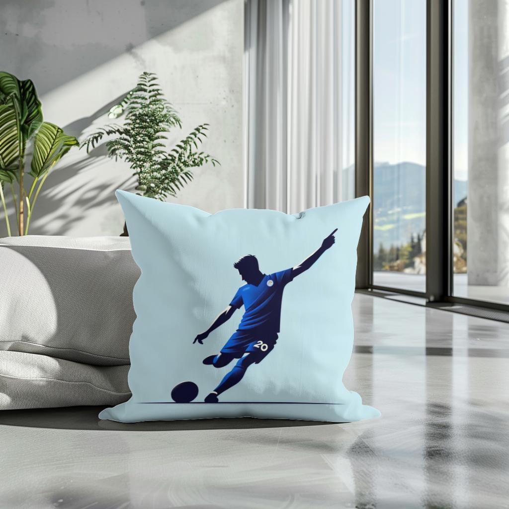 Royal Blue Strike Cotton Cushion
