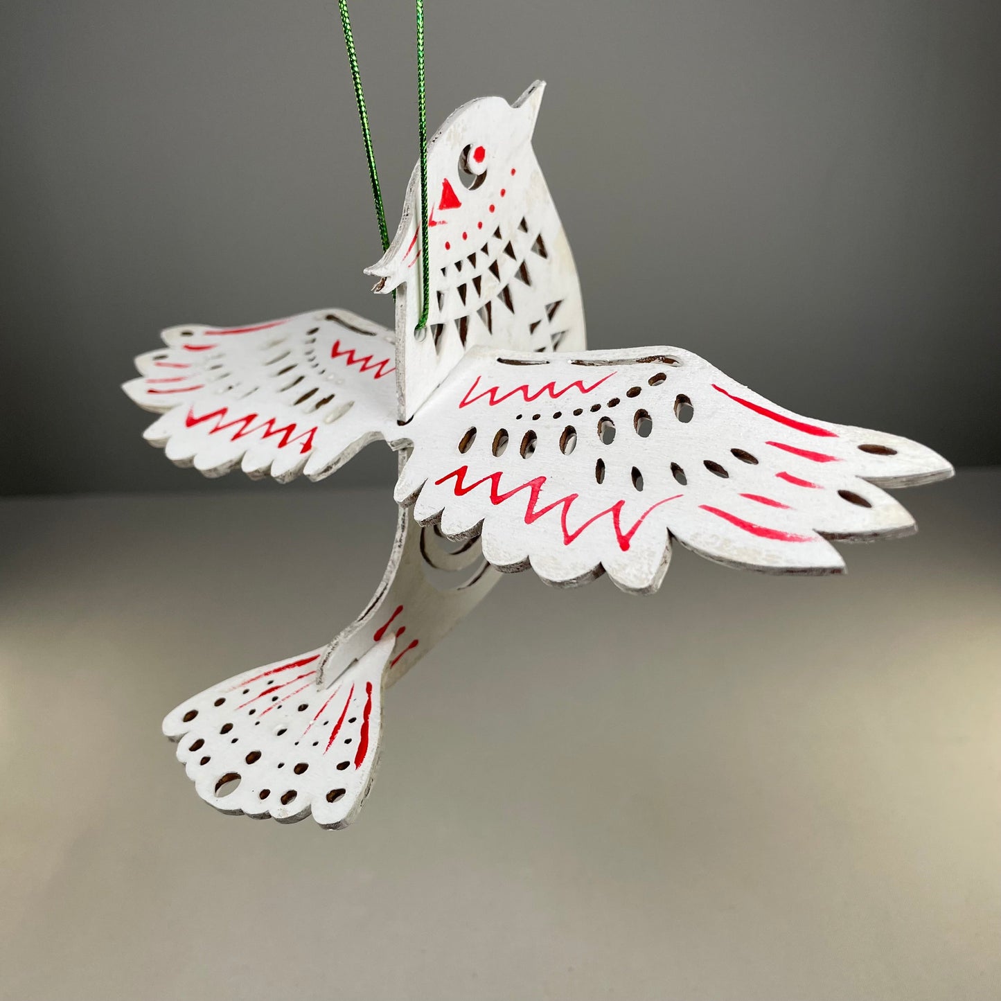 Decorative Christmas Bird Bauble - Handmade Ornament by Curious Rabbit ®