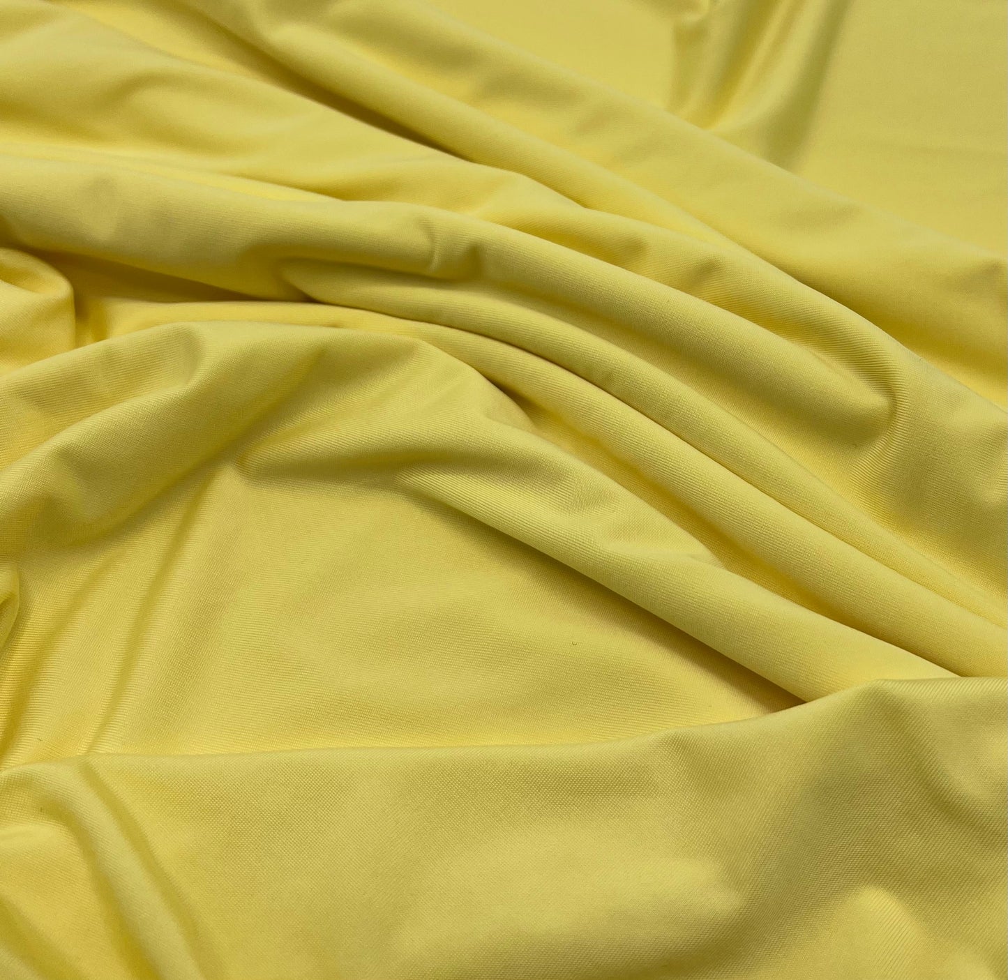 Lemon Yellow Plain Shiny Soft Touch Slinky 4 Way Stretch Fabric