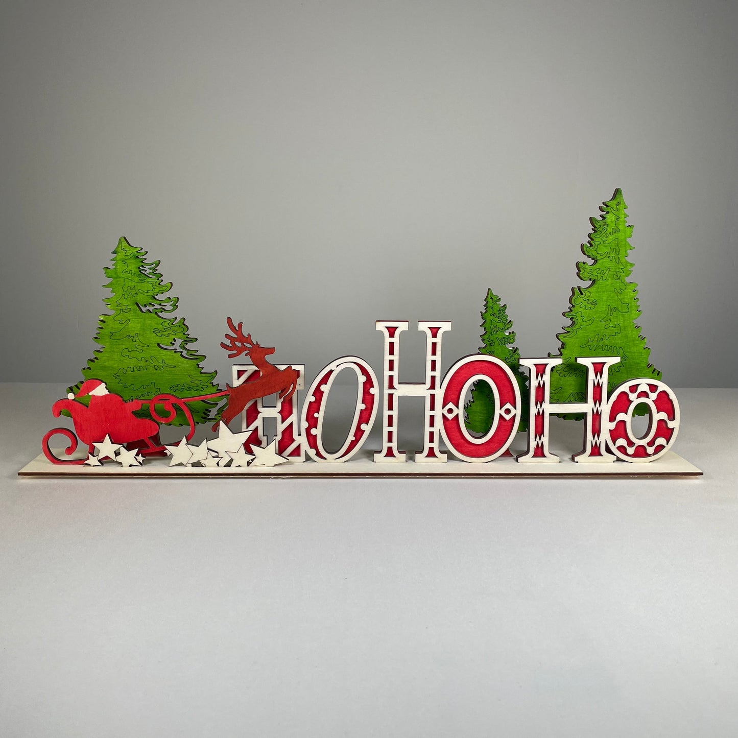 Ho Ho Ho Sign - Handmade Ornament by Curious Rabbit ®