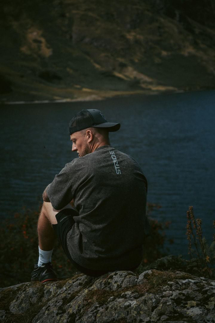 Washed Grey Cotton Drop Shoulder Tee - Oversized Unisex