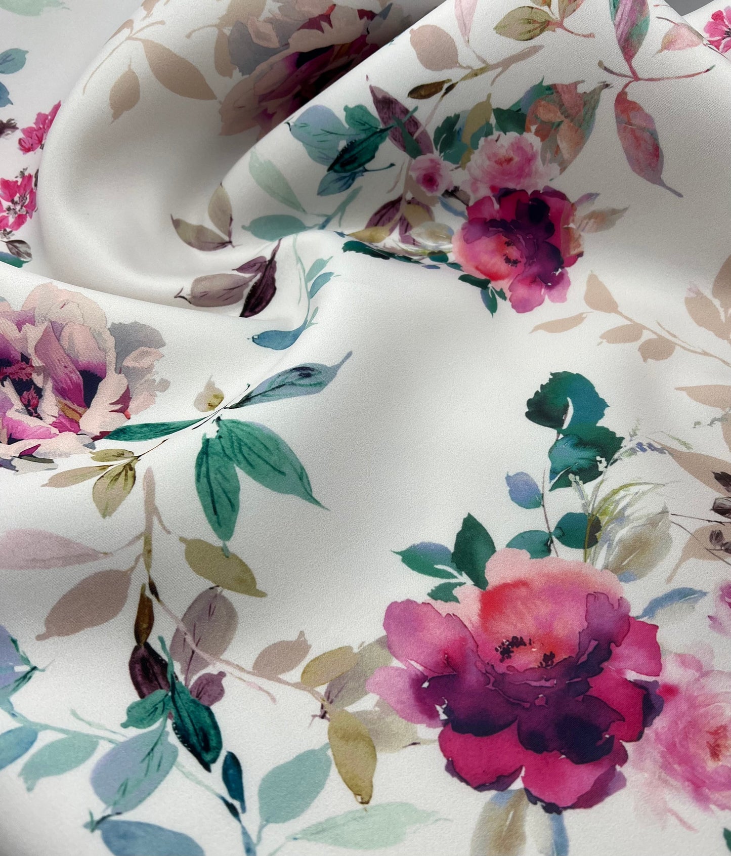 Pink Lilac Floral Scuba Foam 3D Mono Jersey Fabric 2 Way Stretch