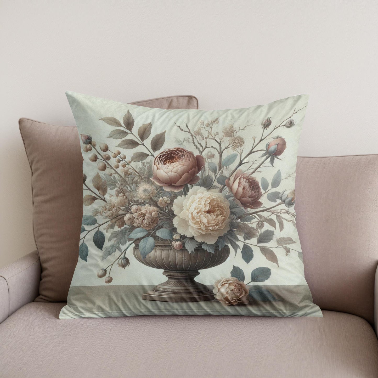 Victorian Ikebana Cotton Cushion