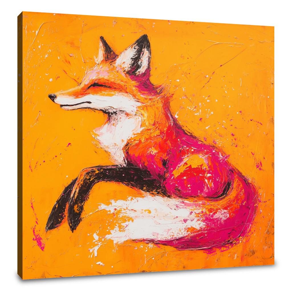 Vibrant Fox on Fiery Canvas