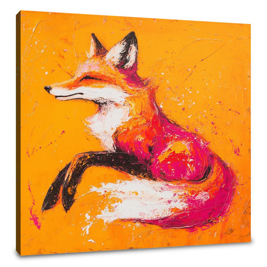 Vibrant Fox on Fiery Canvas