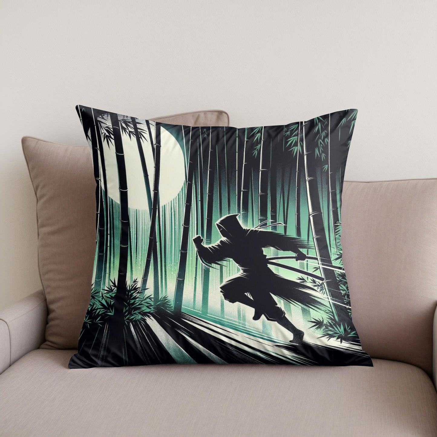 Ninja Moonlight Cotton Cushion